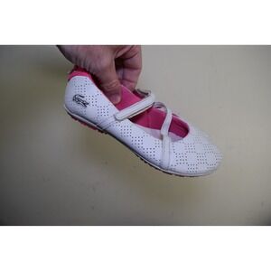 Lacoste Sport GIRLS US 1 Ballet Flats Perforated Leather EURO Style Shoes White